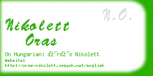 nikolett oras business card